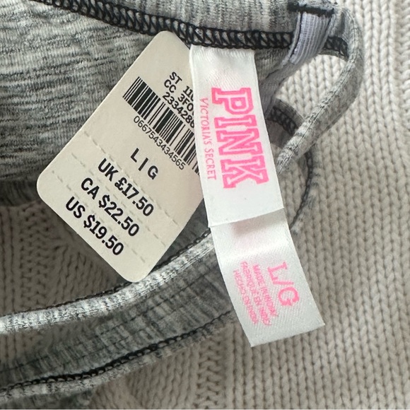 Victoria’s Secret Pink Bralette Bra Grey Black Size L | Strappy Back - Picture 5 of 10